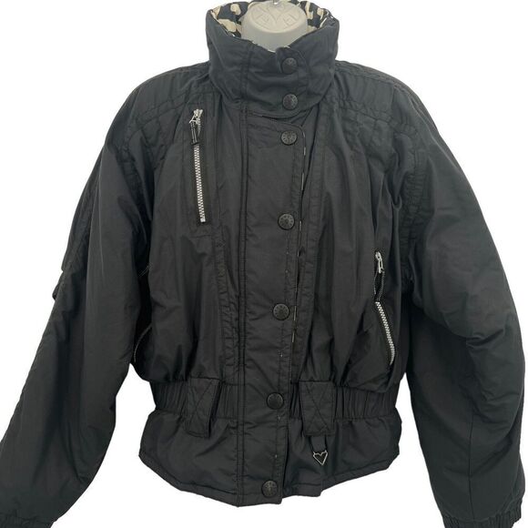 OBERMEYER Nell Jacket Womens 12 Black Puffer Coat Ski Snowboard Bomber Crop - Picture 5 of 16